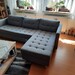 Sofa FALSLEV Chaiselongue grau Stoff - Bild 1