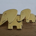 Brosche mit 2 Elefanten, 333er Gold - Bild 1