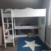 Weisses stabiles Hochbett mit Schreibtisch  - Bild 5