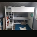 Weisses stabiles Hochbett mit Schreibtisch  - Bild 2